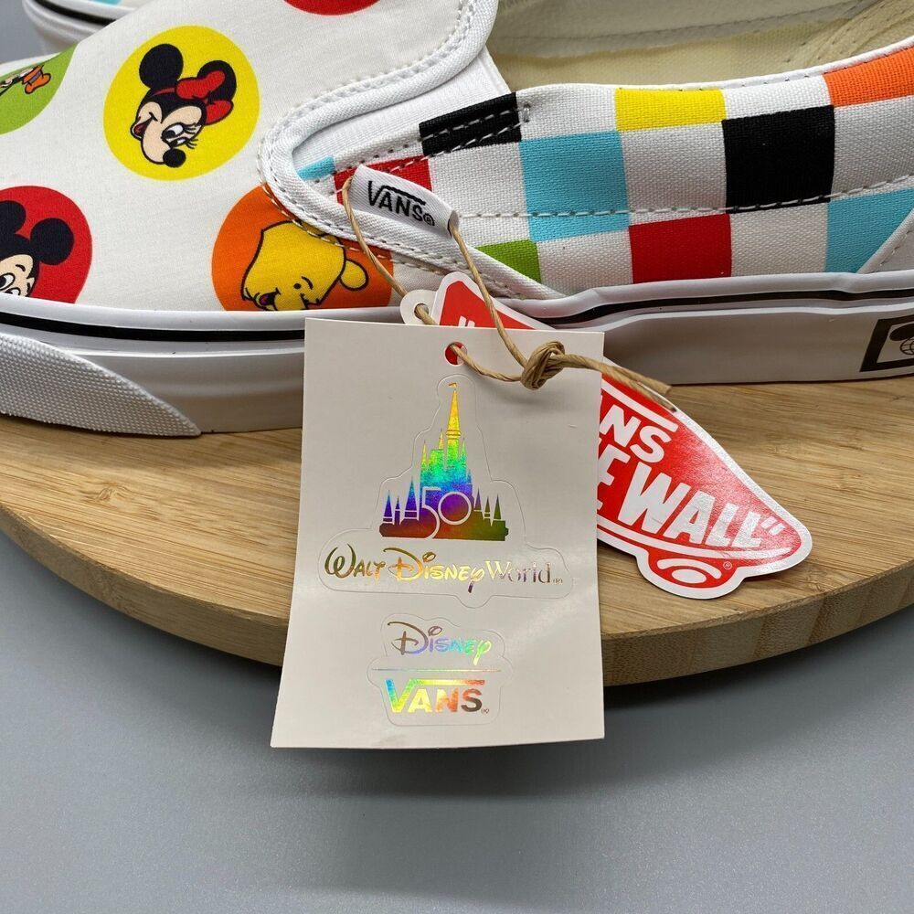 Vans Disney 50th Anniversary Mickey & Friends Slip-O White Sneaker Shoes Mens 10 - Picture 15 of 16